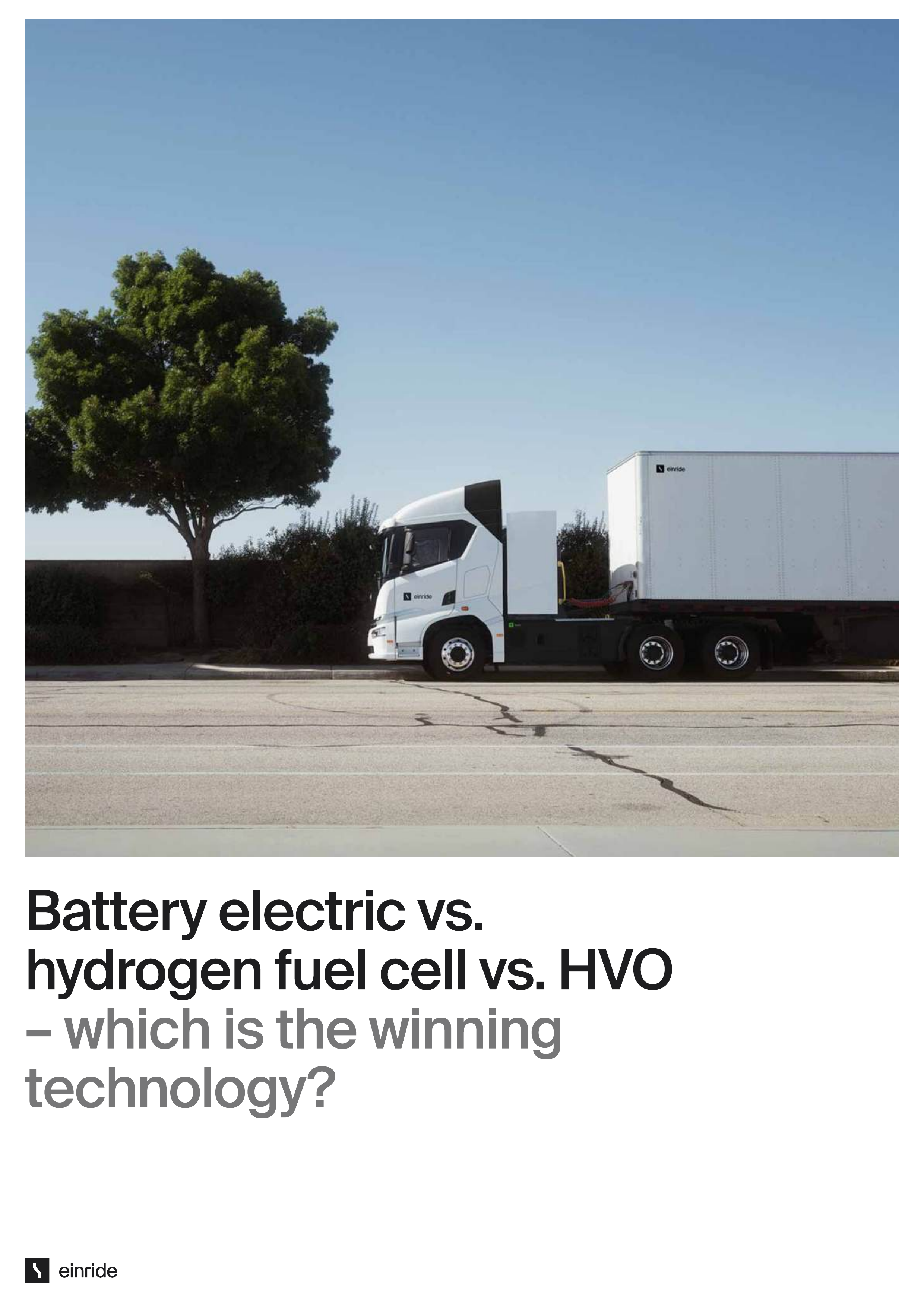 Cover of Battery Electric vs. Hydrogen Fuel Cell vs. HVO white paper